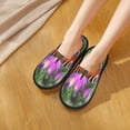 thumbnail image 6 of Fotbe Peacock butterfly Pattern Women's Fuzzy Slippers Plush Slippers Fluffy Winter House Shoes Indoor and Outdoor-Medium, 6 of 8