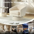 thumbnail image 2 of EDTara Fauteuil d'Appoint Pivotant Simple en Chenille, Fauteuil Lounge Moderne Pivotant à 360 Degrés avec Rangement Intégré, 2 of 7