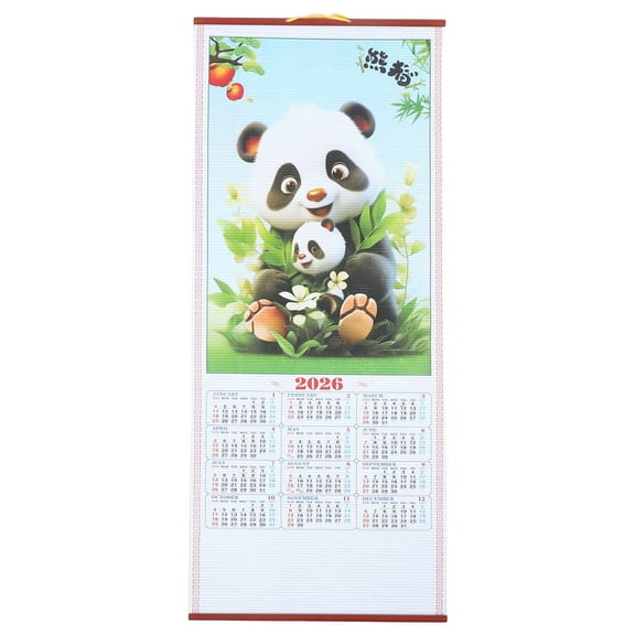 STRANDCHIC Traditional Chinese New Year Hanging Wall Calendar 2026 Horse Year with Assorted Colors