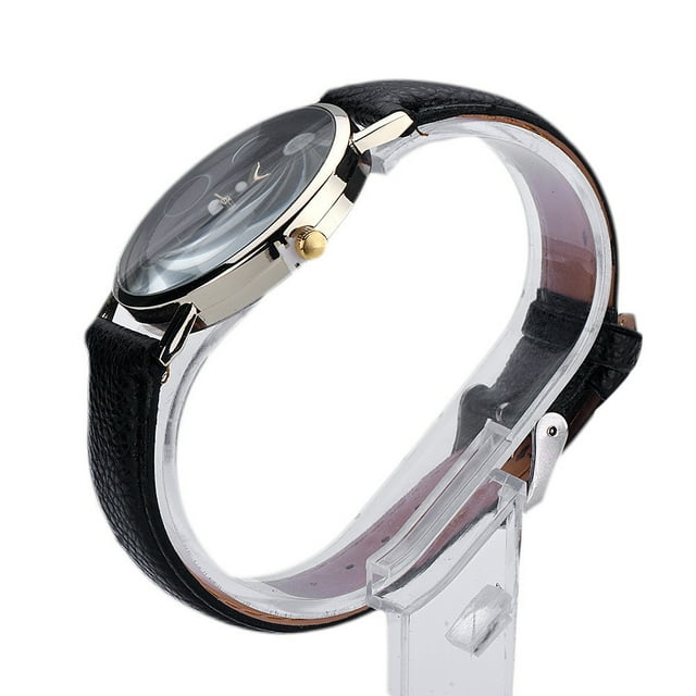 Reloj de cuarzo para mujer, relojes para mujer, reloj de pulsera analógico de cuarzo de cuero con patrón lunar para mujer