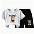 thumbnail image 2 of ITSAME Boys Outfit Sets 2-Piece Cartoon Print Cotton T-Shirt and Shorts Summer Fashion Casual Clothes Gray Size 7-8Y, 2 of 5