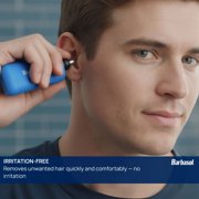 Barbasol 5-Head Rotary Shaver and Rechargeable Nose and Ear Hair Trimmer, Men's, 2-Piece Grooming Bundle, Blue
