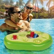 Inflatable Beverage Cooler - Green Plastic Drink Ice Bucket for Party Pool BBQ Picnic - 25.59x19.69in Outdoor Beverage Tub for Events