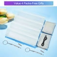 thumbnail image 4 of WEMOOTANTS 4 Pairs Frameless Reading Glasses Women Men Narrow Blue Light Blocking Readers 4.0 (2*Black+Blue+Clear), 4 of 6