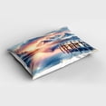 thumbnail image 2 of Ambesonne Lake Pillow Sham, Pastel Sunset Serene Pier View, 26" X 20", Peach Blush Ceil Blue, 2 of 2