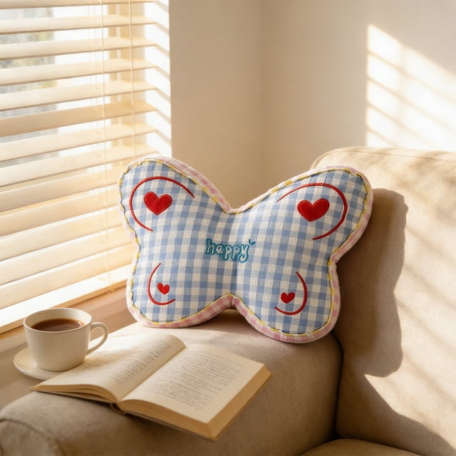 Deeceymbur Butterfly Shape Backrest Pillow Lumbar Support Cushion Bed Chair Sofa Reading Pillow Decorative Throw Pillow Comfort Back Neck Relaxation Home Decor