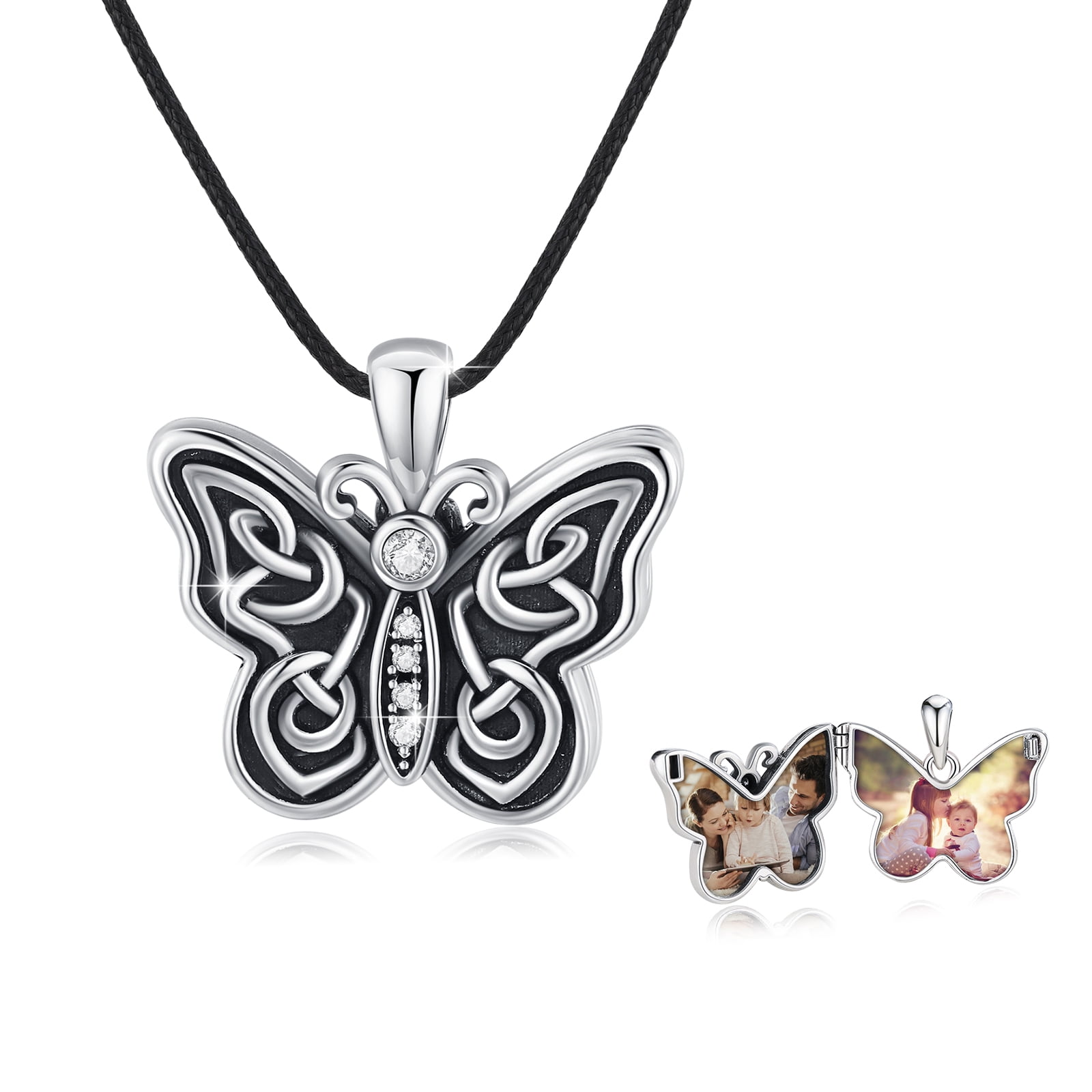 CUOKA MIRACLE Butterfly Pendant 925 Sterling Silver Photo Locket ...