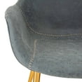 thumbnail image 5 of Markley Modern Leather Dining Arm Chair With Gold Metal Legs - Peacock Blue, 5 of 7