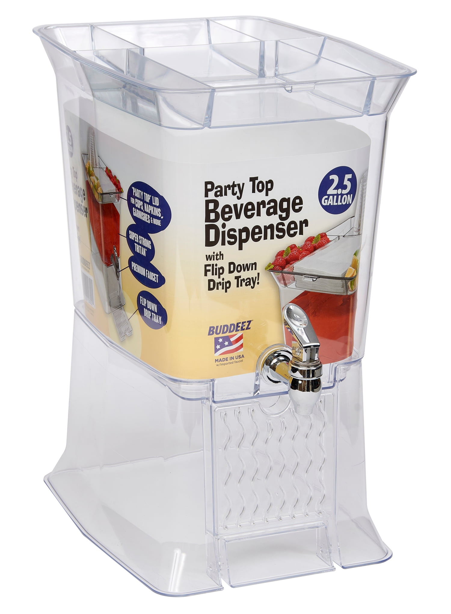 Buddeez Beverage Dispenser With Stand - (2 Count) Stackable 2 Gallon Tritan  Clear Drink Dispenser, Large Party Drink Dispenser, Top Lid For Cups &  Fruit, (Bonus…