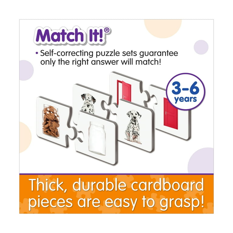 Chalk And Chuckles Clever Dog Opposites Puzzle - Self-Correcting Matching Game For Kids Ages 3-6