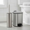 thumbnail image 6 of Stylish Chrome Metal Trash Can with Silent Soft Close Lid, Large 5L - 1.3 Gal Capacity, Durable Foot Pedal for Hands-Free Operation, Modern Square Design - Ideal for Bathroom, Home or Office, 6 of 7