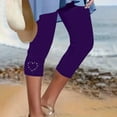 thumbnail image 6 of VISALY Yoga Pants Women, Beach Vacation Clothes for Women, Women's Casual Seaside Hot Diamond Heart Tights Yoga Cropped Pants Leggings for Women Plus Size, 1 Pack Capris for Women, B - Purple 11, S, 6 of 6