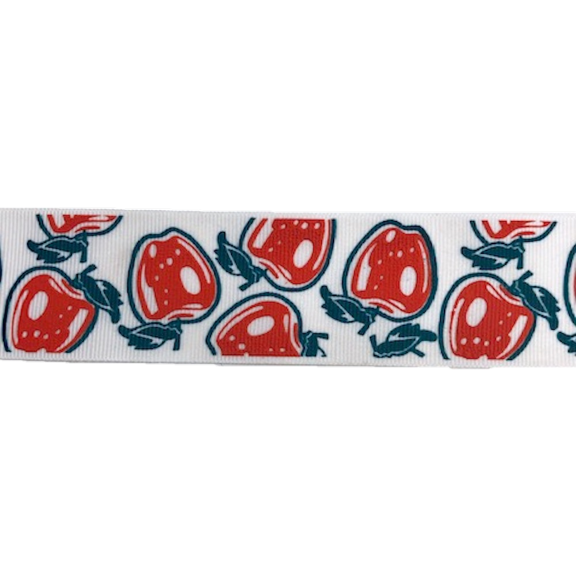 Apples Fabric Grosgrain Ribbon 1 1/2" Wide  10 Yards