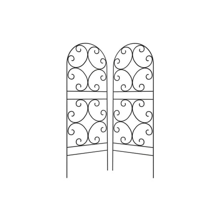 Panacea 84401 Scroll Trellises, Black, 72" H, Pack of 2