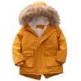 thumbnail image 5 of newwalpole Kids Girls Puffer Jackets with Furry Hood Little Child Lightweight Coat Thick Warm Puffy Waterproof Windproof Jackets Yellow for Size 2-3 Years, 5 of 5