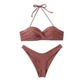 thumbnail image 1 of Conjunto de ropa de playa con estampado de Bikini y traje de baño dividido calado de Color sólido cómodo para mujer OAVQHLG3B Store  lin121212, 1 of 4