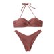 thumbnail image 1 of Conjunto de ropa de playa con estampado de Bikini y traje de baño dividido calado de Color sólido cómodo para mujer OAVQHLG3B Store  lin121212, 1 of 4
