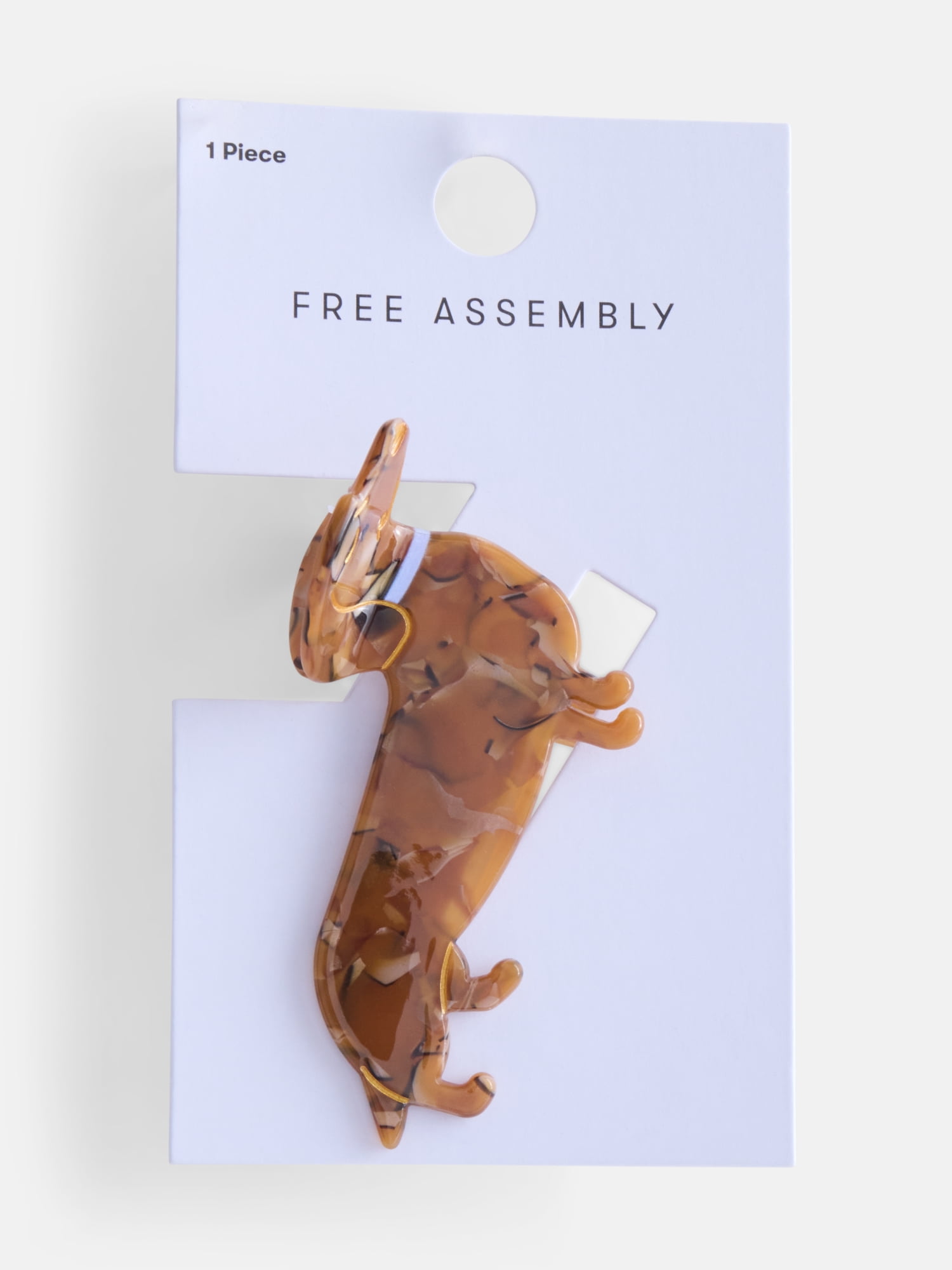 Free Assembly Women’s Dog Hair Claw Clip, Brown