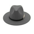 thumbnail image 6 of MANHUJI Top Hat Women'S Wide Brim Fedora Panama Hat With Metal Belt Buckle Coloured Grace (Gray,One Size), 6 of 6