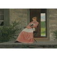 thumbnail image 2 of Winslow Homer 14x11 Gold Ornate Wood Frame and Double Matted Museum Art Print Titled - Girl Reading on a Stone Porch (1872), 2 of 4