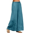 thumbnail image 3 of Delayuji Women's Linen Pant Embroidered Summer Loose Elastic Waist Casual Baggy Pants Wide Leg Pants Plus Size M-4XL, 3 of 7