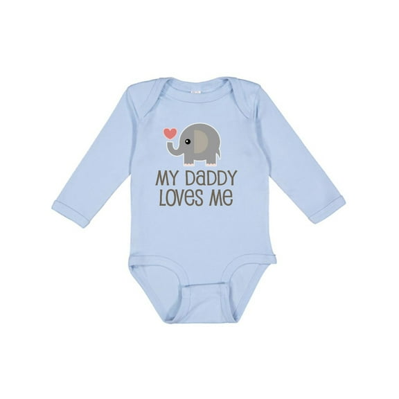 Inktastic My Daddy Loves Me Boys or Girls Long Sleeve Baby Bodysuit
