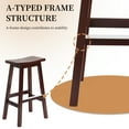 thumbnail image 5 of CL.HPAHKL Kitchen Bar Stools Set of 2, 30 Inch Counter Height Stools Backless Barstools with Footrest Countertop Solid Wooden Saddle Seats for Breakfast Bar, Kitchen Island, Party Room, Brown, 5 of 11
