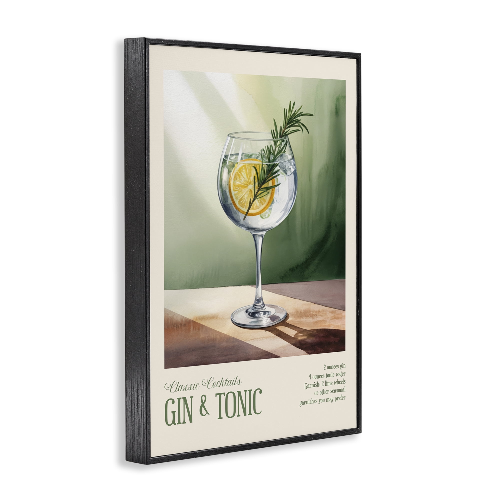 Stupell Industries Gin & Tonic Sun Rays Black Framed Giclee Art, design by Andreas Magnusson
