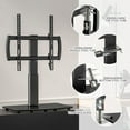 thumbnail image 6 of Universal Swivel/Table Top TV Stand 27 to 60 inch TVs 80 Degree Swivel, 4 Level Height Adjustable, Heavy Duty Tempered Glass Base, Holds up to 99lbs Screens, HT04B-001, 6 of 8