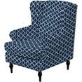 thumbnail image 2 of Wingback Chair Covers Pieces Stretch Printed Wing Back Chair Cover Sofa Slipcover Washable Wingback Armchair Slipcovers Furniture Protector with Elastic Bottom for Wingback Chairs, 2 of 7