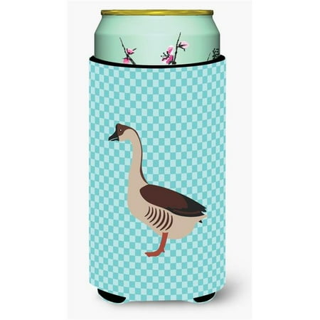 

Chinese Goose Blue Check Tall Boy Beverage Insulator Hugger