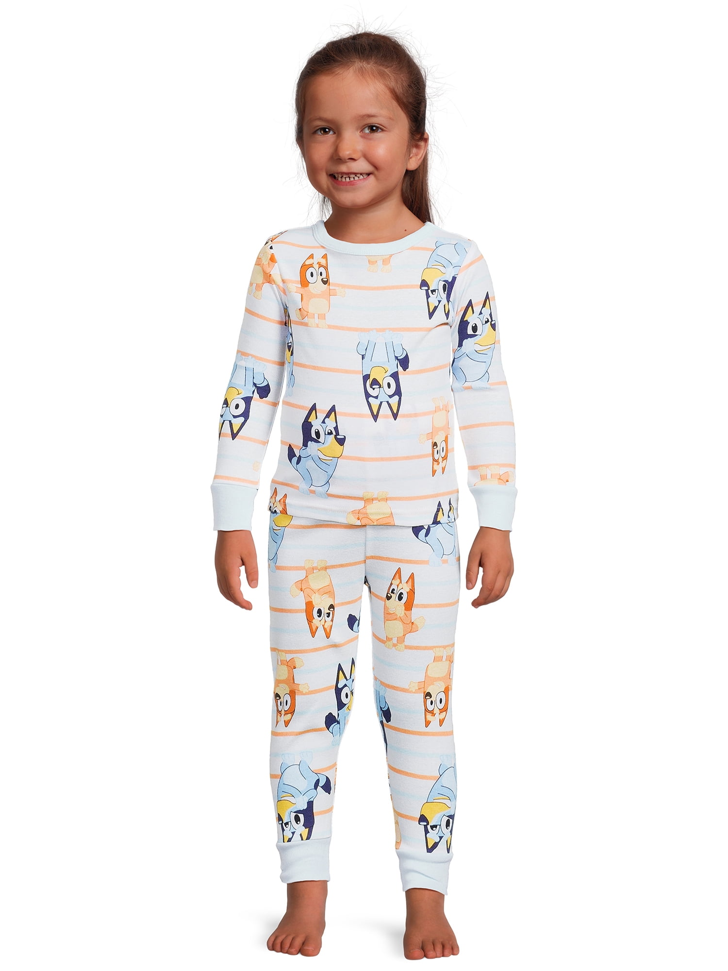 Bluey Toddler Unisex Long Sleeve Top and Pants, 2-Piece Pajama Set, Sizes 12M-5T