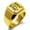 Gold, variant on Stainless Steel Letter M Initial Floral Monogram Engraved Square Flat Top Biker Style Polished Signet Ring