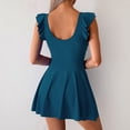 thumbnail image 6 of Minjewel Women's Slimming One-Piece Swimsuits, Ruched Tummy Control & Triangle Liner with Sexy Cutout, Bathing Suit for Beach & Pool,Blue L, 6 of 6