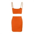 thumbnail image 4 of Abomasnow Women's Sexy 2 Piece Outfits Strap Crop Top Skirt Set Bodycon Mini Dress, 4 of 9