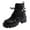 Black, variant on Lovzfmll Ankle Boots for Women, Patent Leather Military Boots Chunky Chunky, Lace Up Buckle Low Heel Round Toe Casual Fall Motorcycle Black Boots