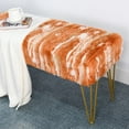 thumbnail image 5 of Home Soft Things Jacquard Faux Fur Ottoman - Burnt orange - 46"x16"x22", 5 of 8
