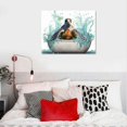 thumbnail image 4 of ONETECH Sea Turtle Bathroom Decor Wall Art Funny Teal Turtle Bathtub Pictures Wall Decor Country Bathroom Sign Canvas Print Painting Framed Artwork Modern Home Decorations For Toilet, 4 of 4