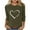 Army Green, variant on Lenpel Women's Tunic Tops 3/4 Length Sleeve Crew Neck Heart Printed Brushed Fleece Ribbed Knit T Shirts Casual Lightweight Sweaters(Black,X-Large)