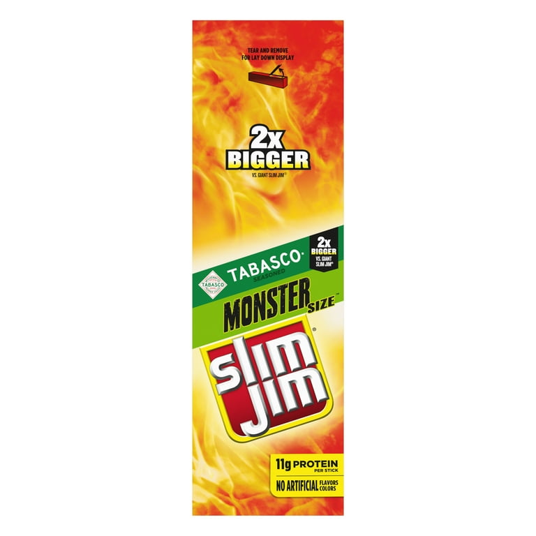 Slim Jim, Meat Stick, Tabasco Flavor, 11g Protein, 1.94 oz., 18