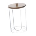 thumbnail image 3 of GROWTH TANK Distributeur de Gobelets de Salle de Bain Support de Coussin Multifonctionnel Réutilisable Rangement de Salle de Bain Transparent avec Couvercle en Bois, 3 of 9