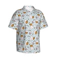 thumbnail image 2 of Daiia Carrot Rabbit Hawaiian Shirt for Men Gentle Cotton Regular Short Sleeve Casual-Small, 2 of 9