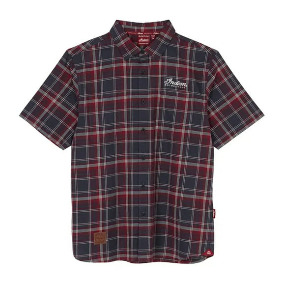 Indian Motorcycle Men's Springfield Plaid Shirt, Navy | 2864780