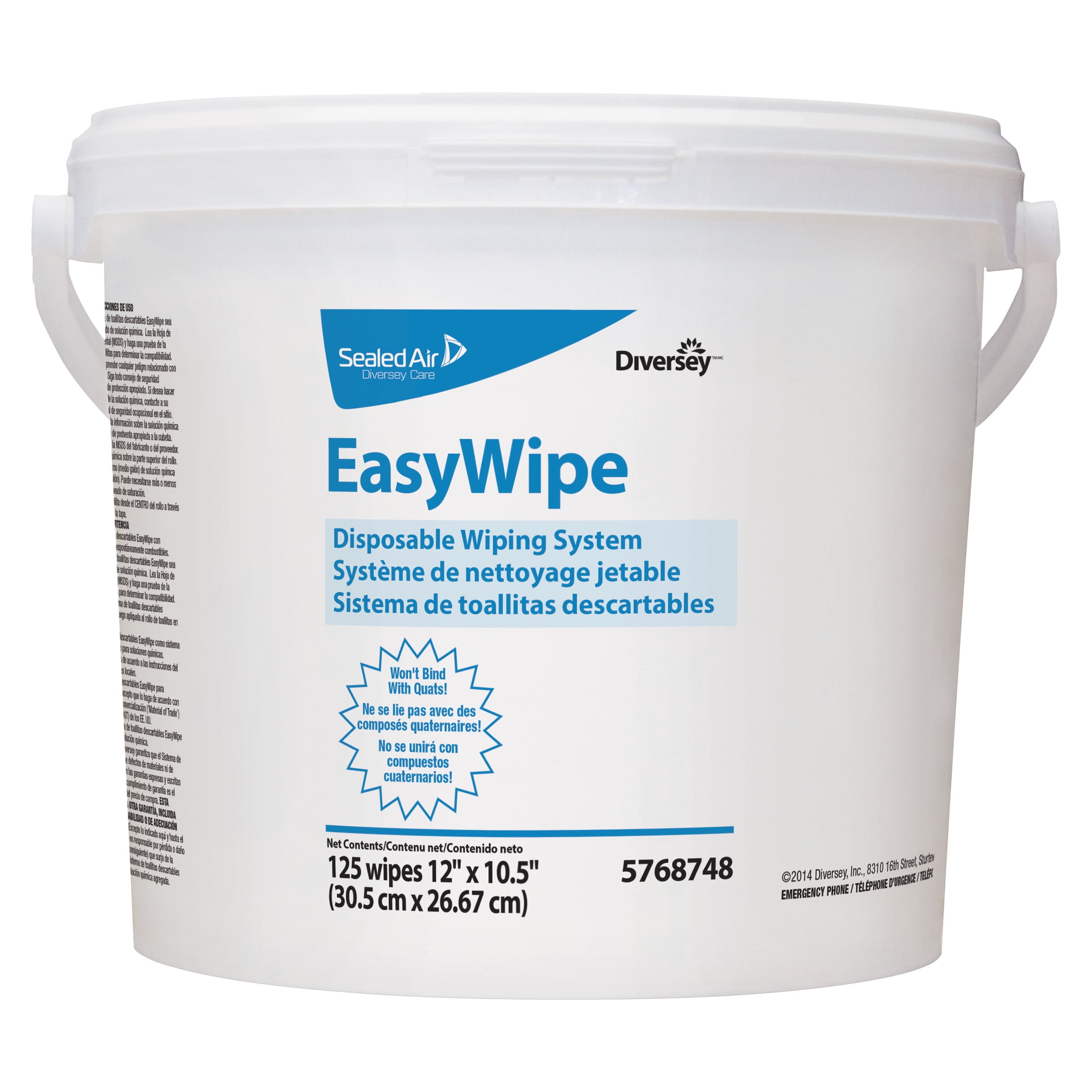 Diversey White Easywipe Disposable Wipes Refill, 750 wipes Walmart