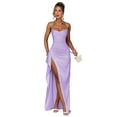 thumbnail image 1 of Vestido de noche GDJDIFK Sirena satinado lila claro para mujer, 1 of 7