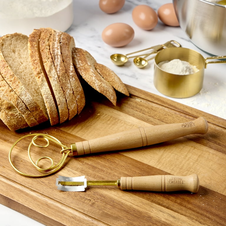 Thyme & Table Bread Kit with Dough Whisk and Bread Lame for