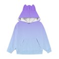 thumbnail image 4 of GiLiling Teen Girls Cute Cat Ear Hooded Sweatshirt Solid Color Long Sleeve Hoodie Pocket Toddler Fall Winter Pullover Kids (Purple, 9-10 Years), 4 of 4