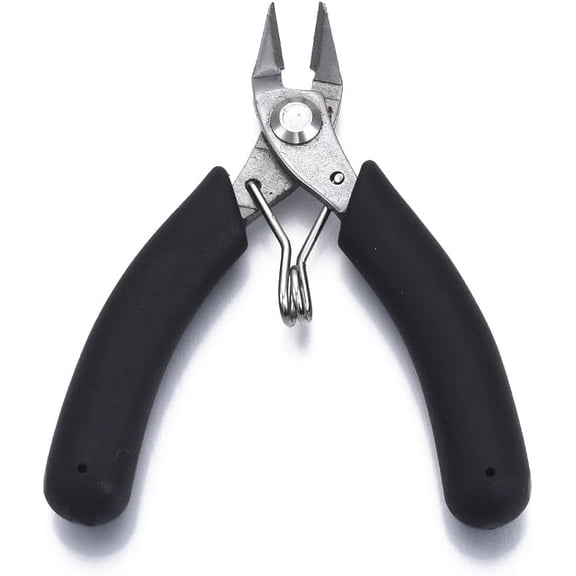 1Pc Stainless Steel Diagonal Cutting Pliers 3.5 Inch Jewelry Pliers Mini Flush Cutter Soft Grip PVC Handle Black Jewelry Making Tools