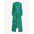 thumbnail image 5 of Scoop Women's Pleated Floral Midi Dress with Handkerchief Hem, Sizes XS-XXL, 5 of 5
