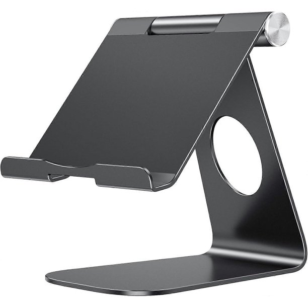 Adjustable Tablet Holder, Aluminum Minimalist Desktop Tablet Dock Compatible with New iPad 10.9/10.2 iPad Pro 12.9/11, iPad Air 5/Mini 6,Black